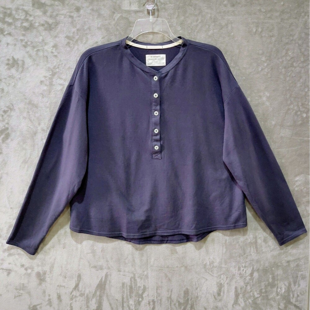 REI Co-op Campwell Henley Shirt Women's 2XL Purple Oversized Outdoors Cotton